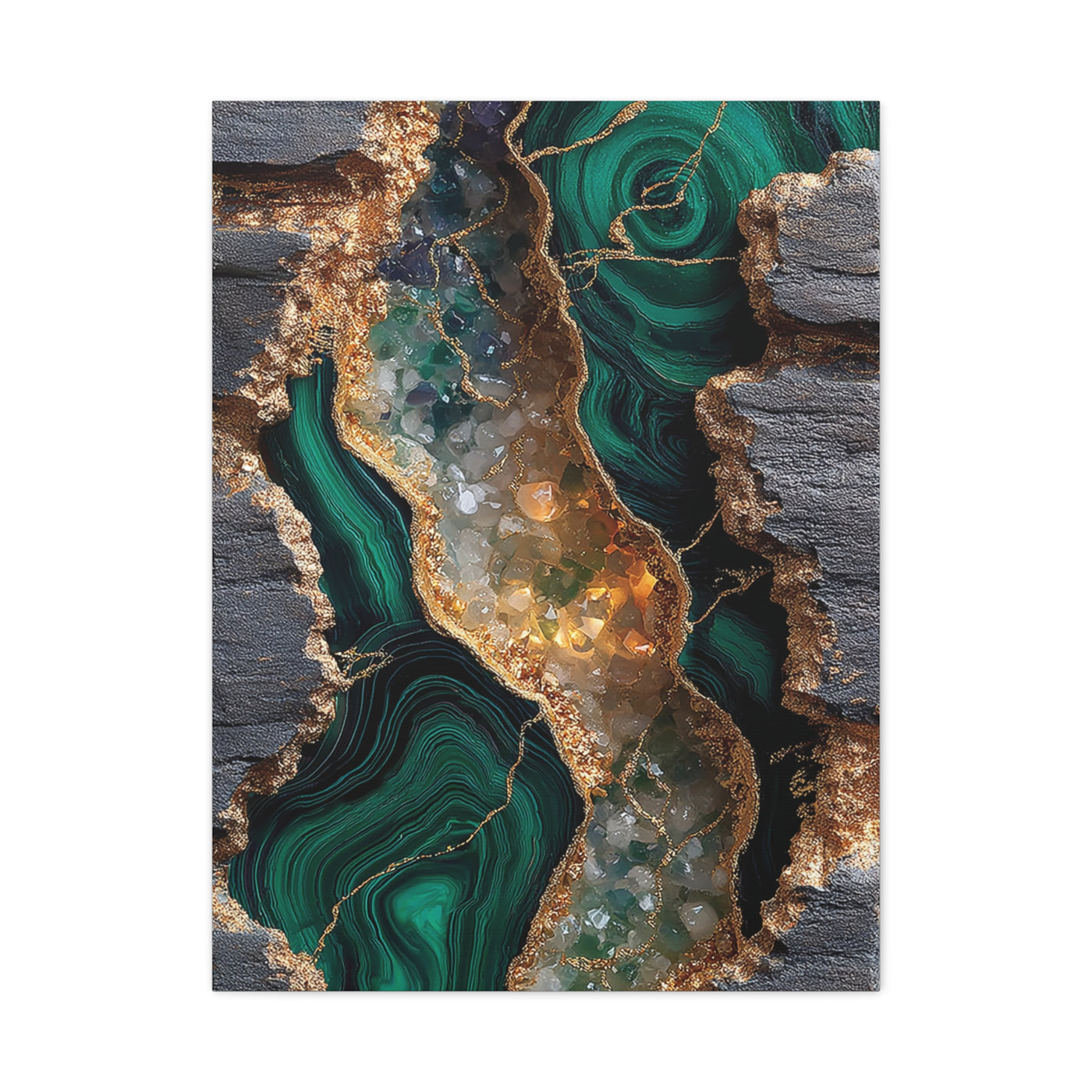 Emerald Geode Abstract Wall Art & Canvas Print