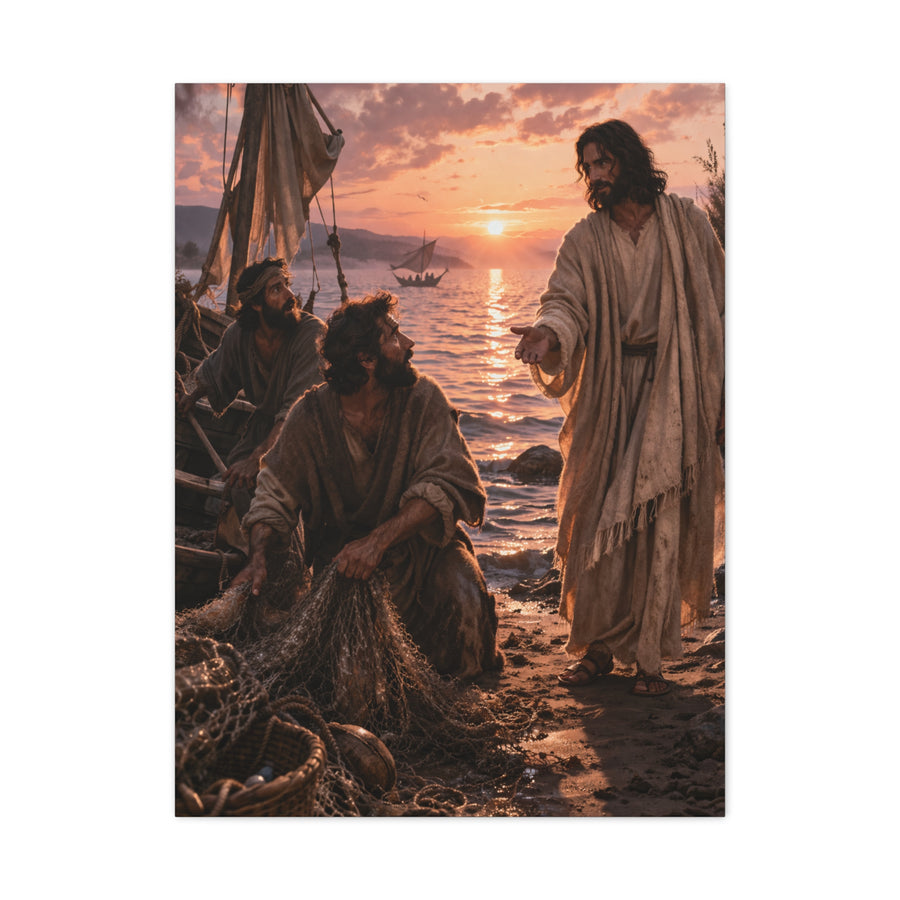 Calling of the Disciples Sunset Shore Wall Art & Canvas Print