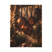 Copper Cookware Rustic Kitchen Wall Art & Canvas Print