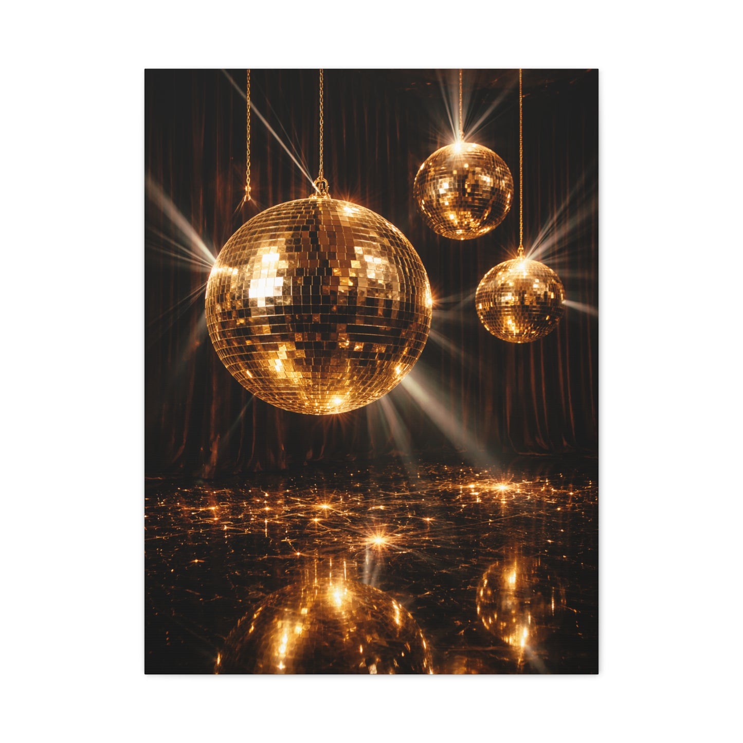 Golden Disco Ball Glamour Wall Art & Canvas Print