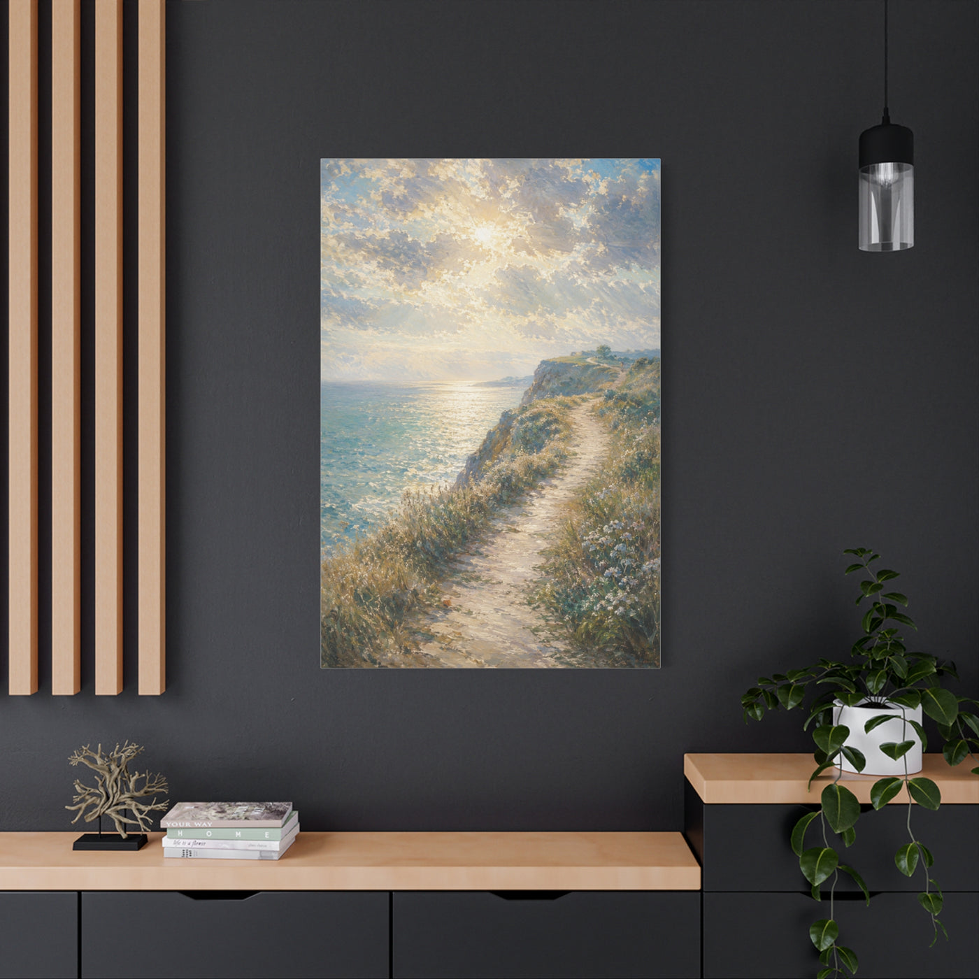 Psalm 27 Coastal Light Scripture Wall Art & Canvas Print