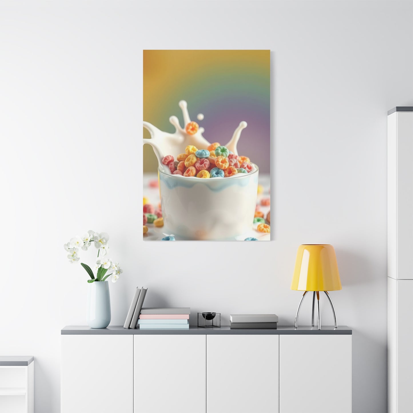 Fruit Loops in Milk Art Premium Canvas 18 Wall Art & Canvas Print