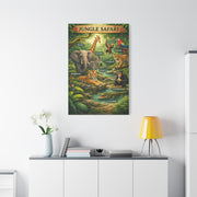 Jungle Safari Adventure Learning Poster Wall Art & Canvas Print