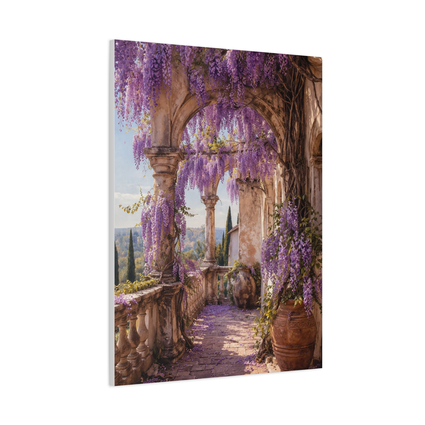 Wisteria Stone Terrace Garden Wall Art & Canvas Print