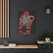 Neon Catcher Sign Sports Wall Art & Canvas Print