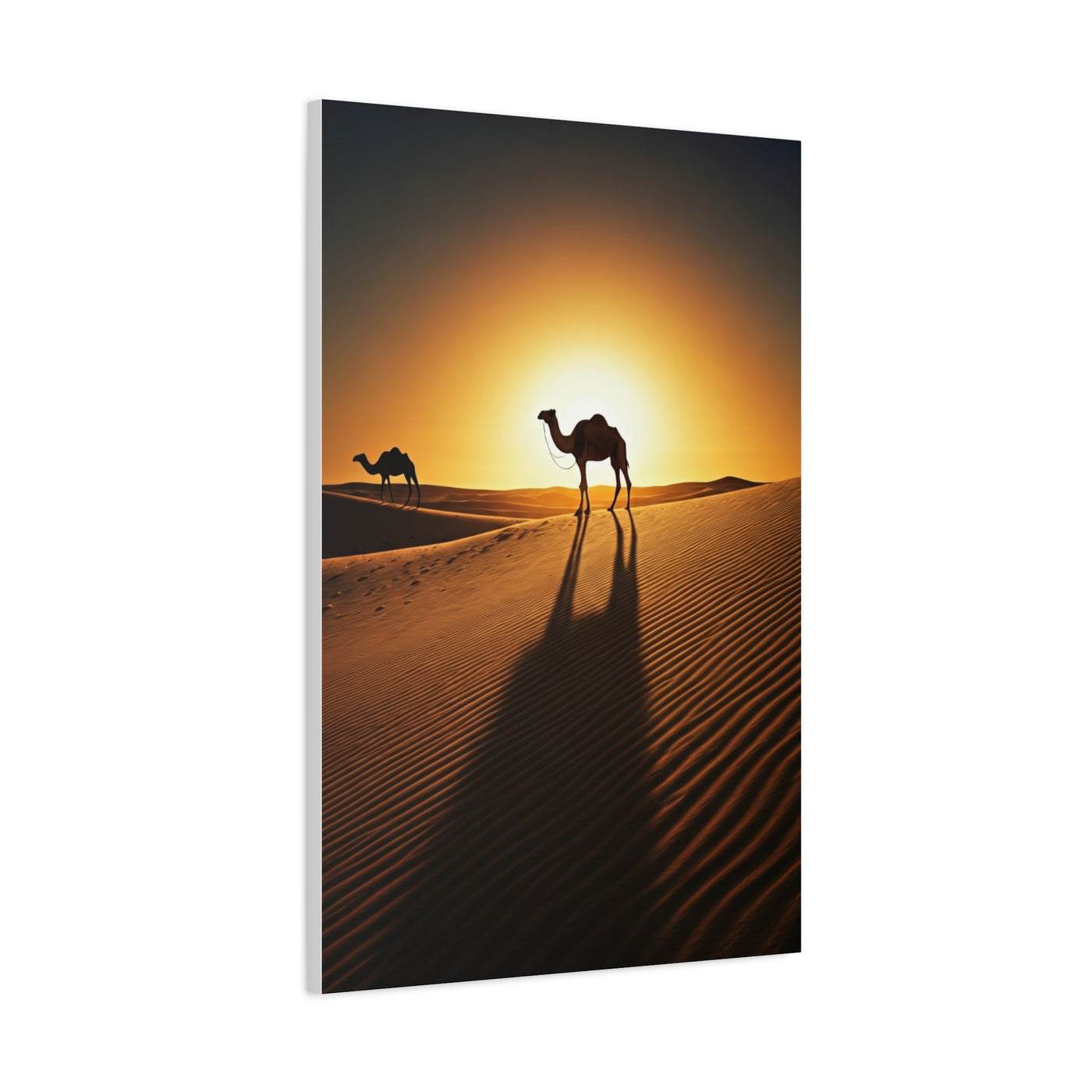 Lone Ostrich in Desert Sunset Wall Art & Canvas Prints