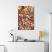 Coquette Silk Bow & Pearl Still Life Wall Art & Canvas Print