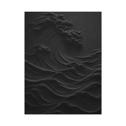 Dark Textured Wave Monochrome Statement Wall Art & Canvas Print