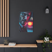 John Wick Neon Rain Close-Up Movie Poster Wall Art & Canvas Print