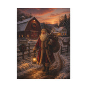 Rustic Farmhouse Santa at Dusk Wall Art & Canvas Print
