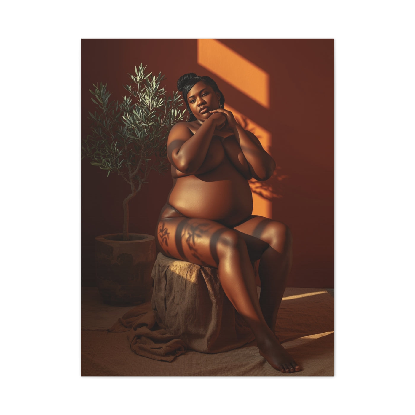 Body Positive Seated Figure Study Wall Art & Canvas Print