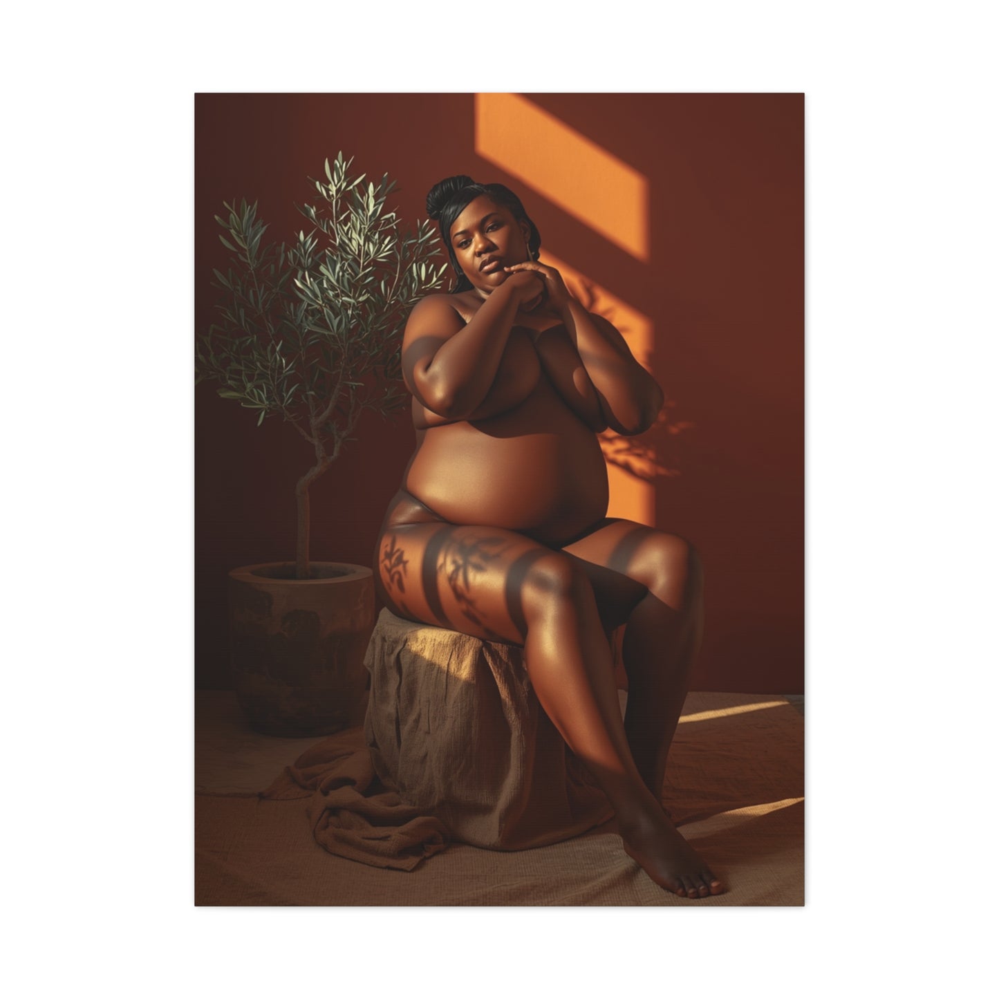 Body Positive Seated Figure Study Wall Art & Canvas Print