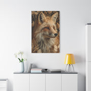 Neutral Botanical Fox Portrait Wall Art & Canvas Print