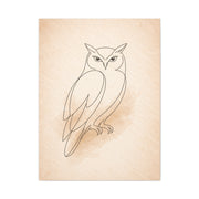 Minimal Line Art Owl Sketch Wall Art & Canvas Print