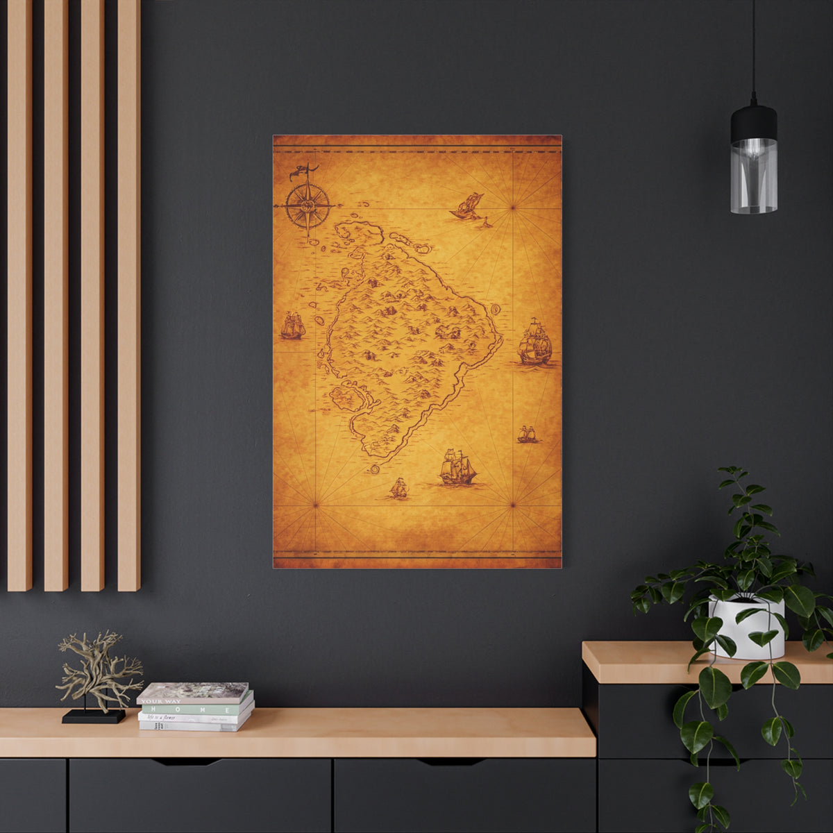 Old Pirate Island Chart Wall Art & Canvas Prints
