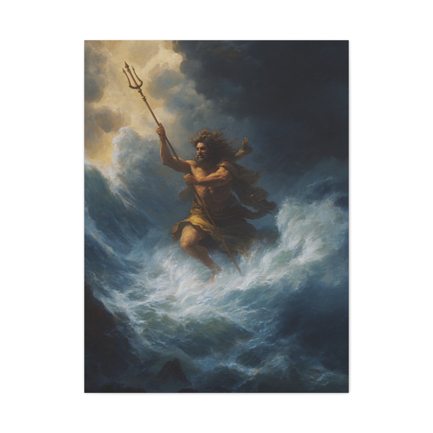 Poseidon God of the Sea Rising from the Storm Wall Art & Canvas Print