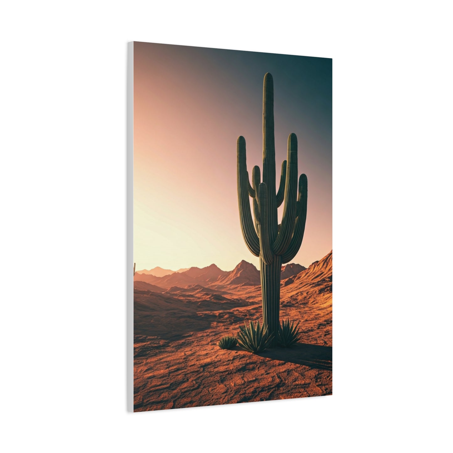 Golden Desert Saguaro Horizon Wall Art & Canvas Prints