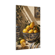 Mediterranean Lemon Still Life Ceramic Bowl Wall Art & Canvas Print