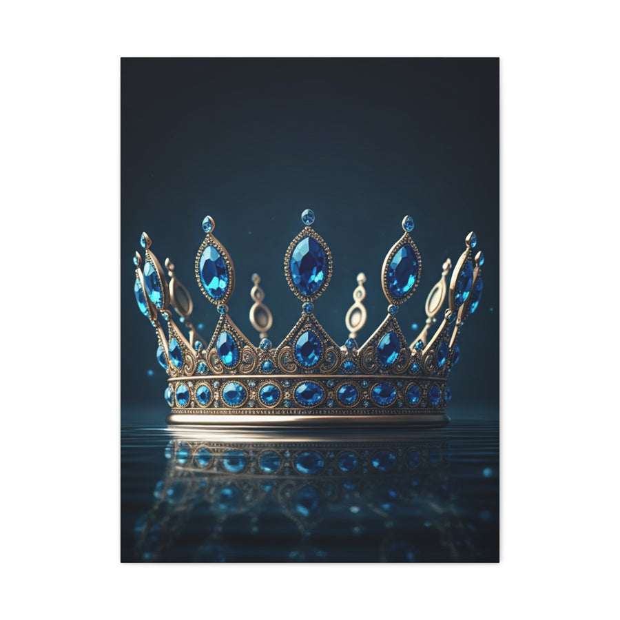 Royal Blue Crystal Crown Wall Art & Canvas Prints