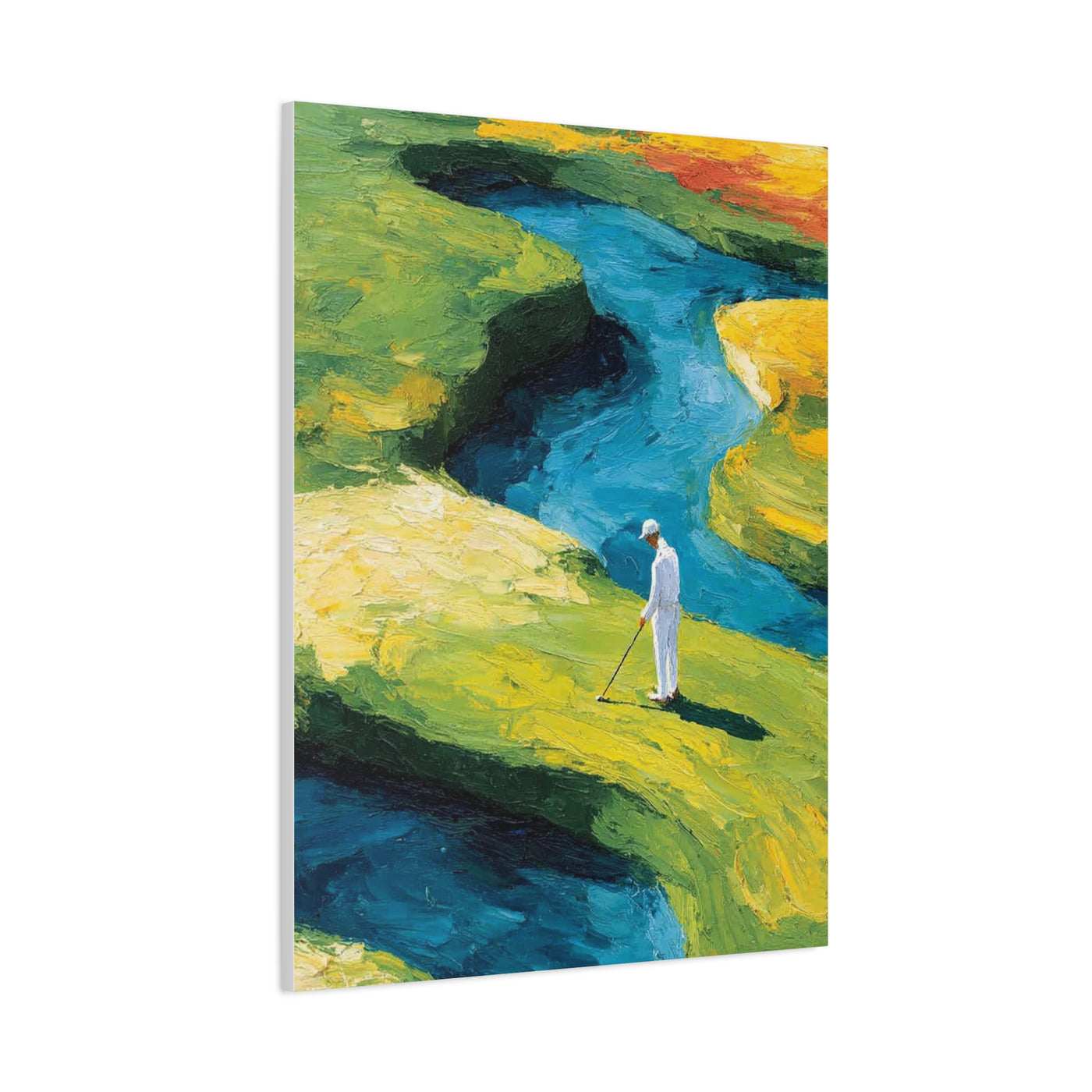 Impressionist Golf Course River Scene Wall Art & Canvas Print