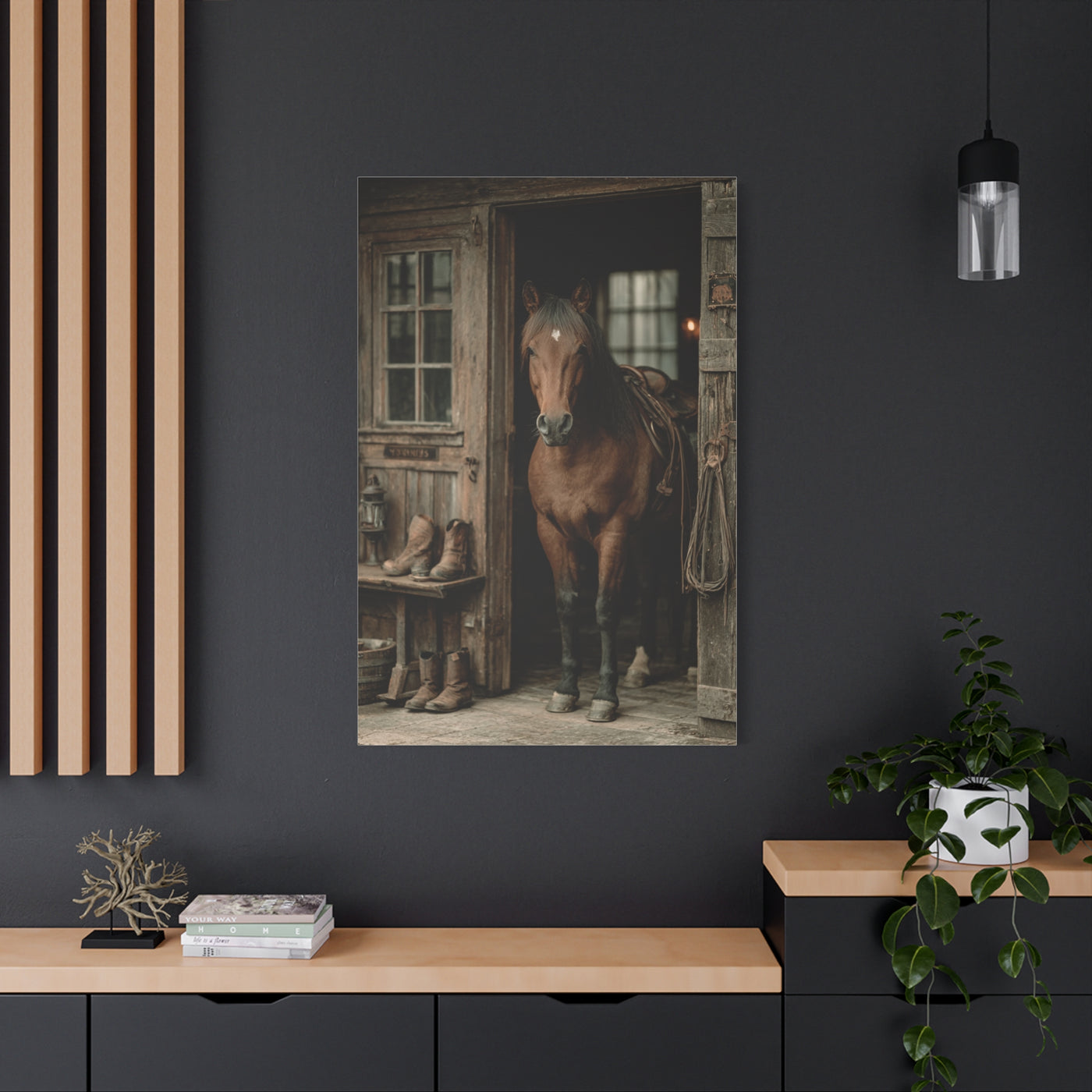 Rustic Stable Horse Portrait Wall Art & Canvas Print
