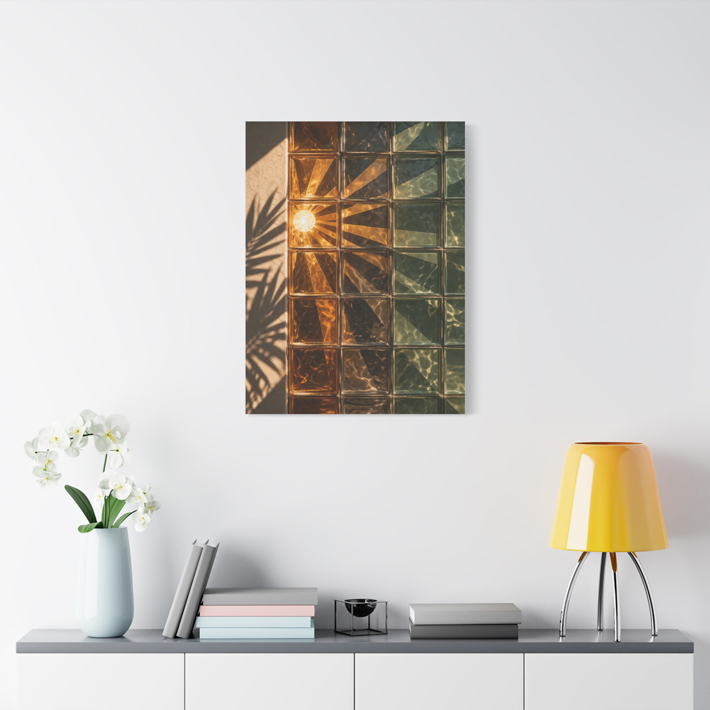 Sunburst Glass Block Reflection Wall Art & Canvas Print