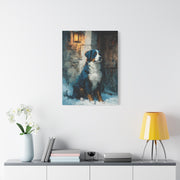 Bernese Mountain Dog Winter Chalet Wall Art & Canvas Print