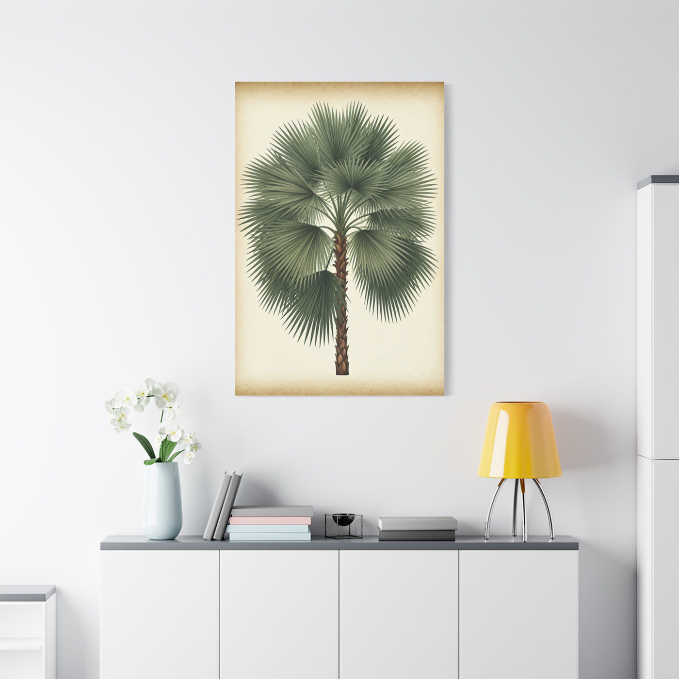 Fan Palm Leaf Tree Illustration Wall Art & Canvas Prints