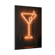 Amber Neon Martini Sign Wall Art & Canvas Print