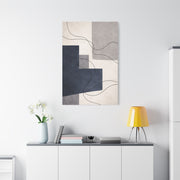 Navy Geometric Line Abstraction Wall Art & Canvas Print