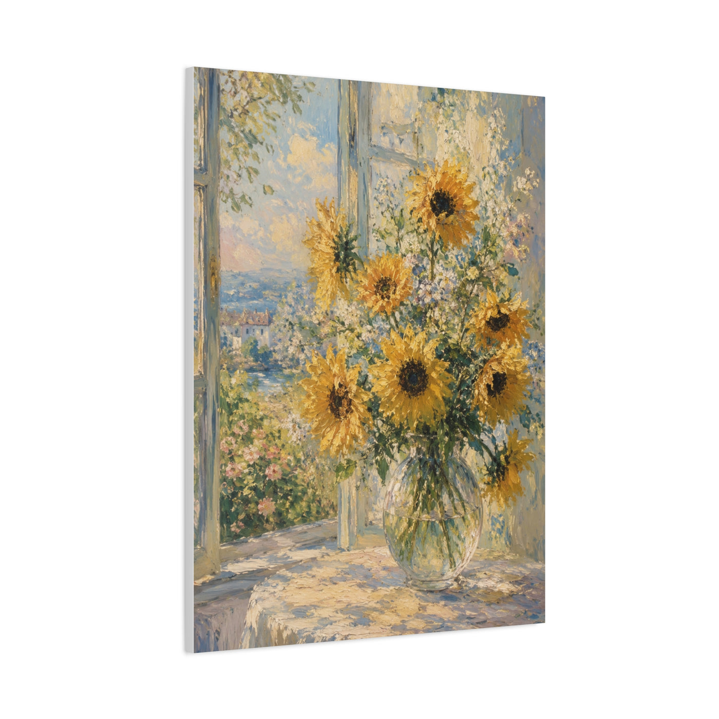 Sunlit Window Sunflower Still Life Wall Art & Canvas Print