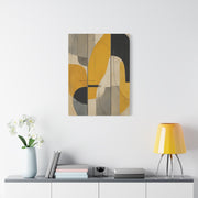 Organic Flow Mustard Curve Abstract Wall Art & Canvas Print