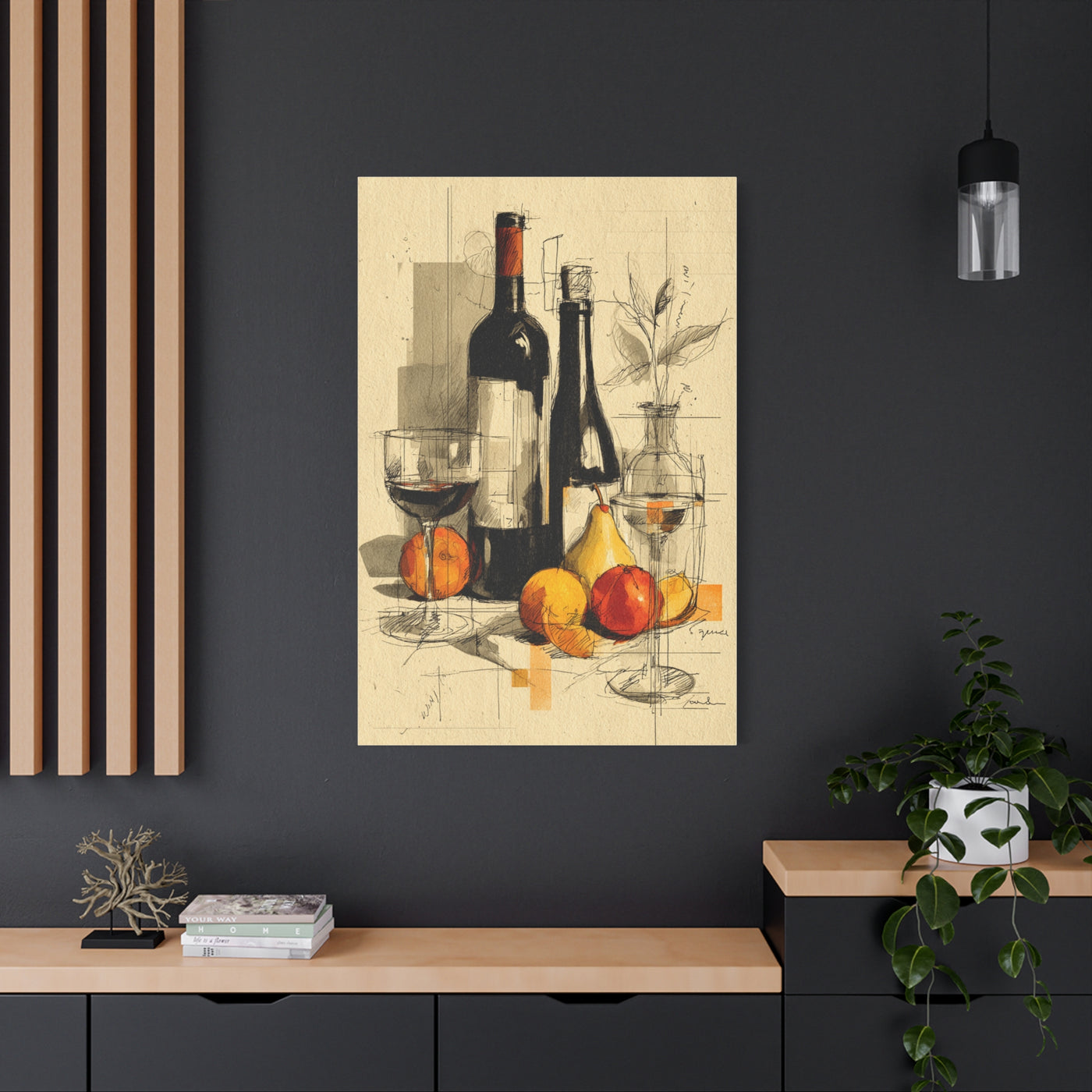 Minimalist Line Art Dining Still Life Wall Art & Canvas Print
