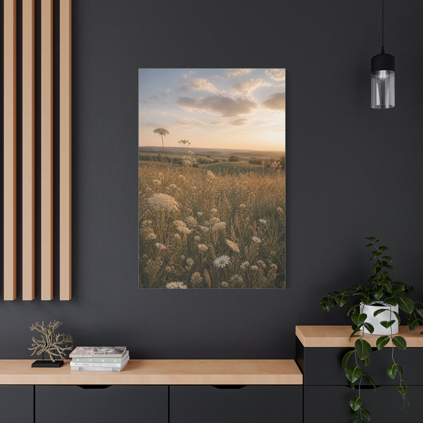 Golden Wildflower Meadow Wall Art & Canvas Print