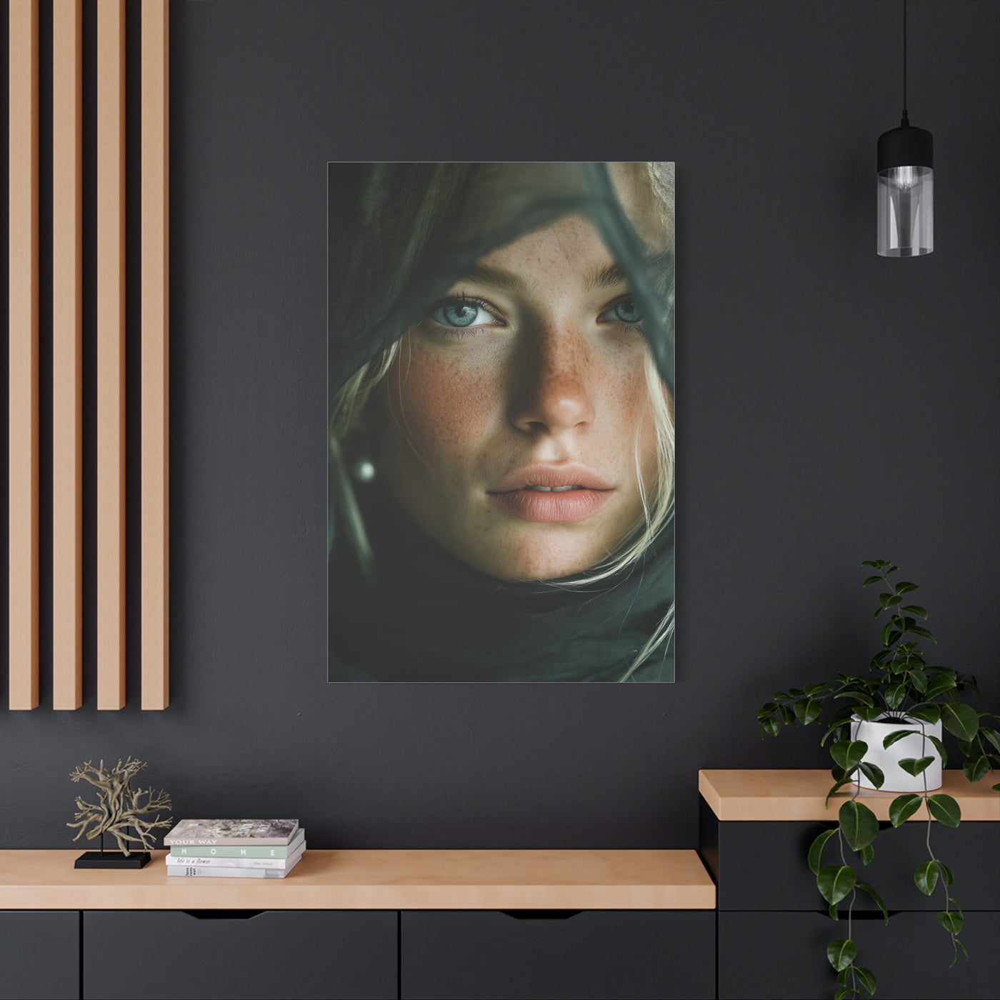 Veiled Blonde Minimal Portrait Wall Art & Canvas Print