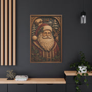 Layered Wooden Santa Relief Wall Art & Canvas Print