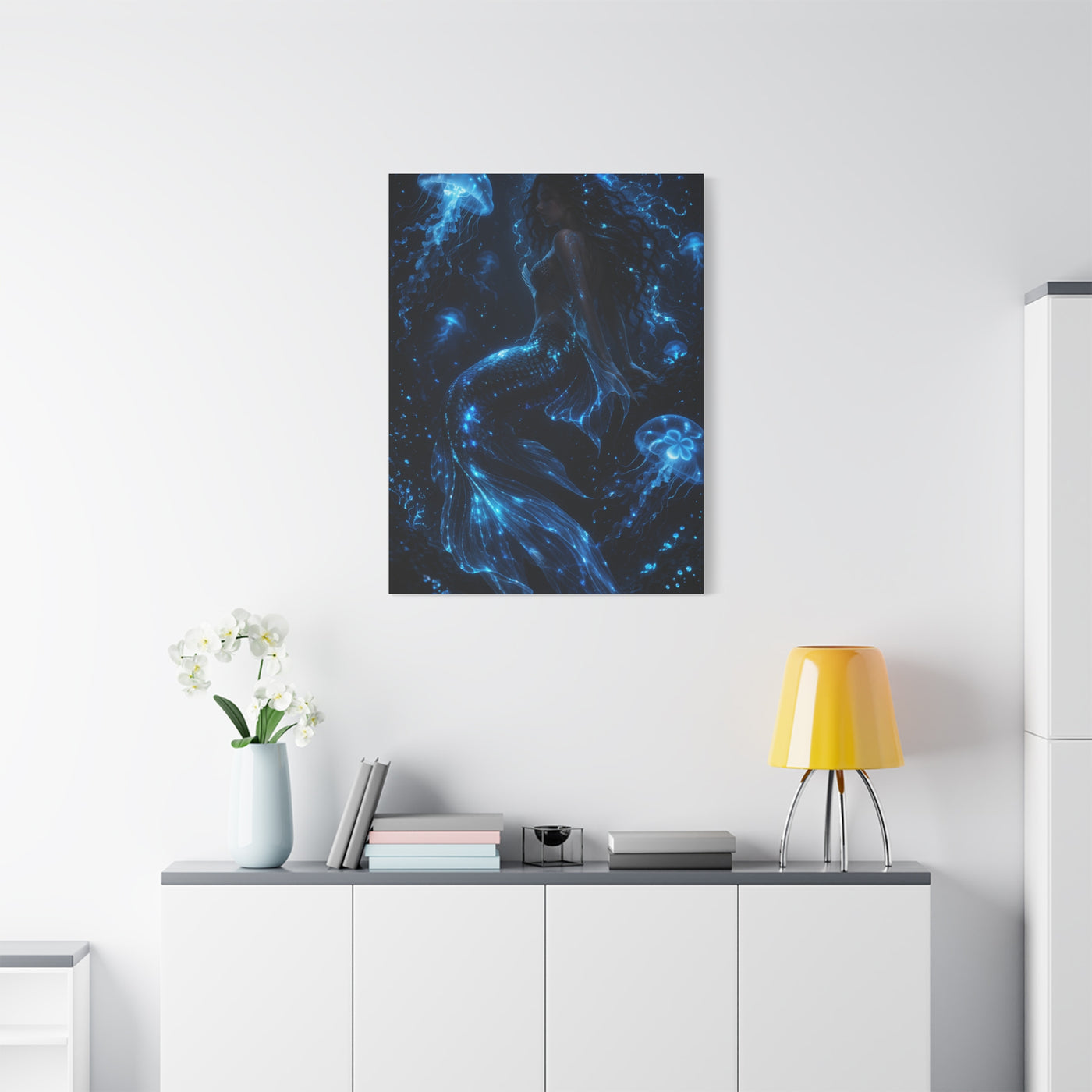 Bioluminescent Deep Sea Mermaid Wall Art & Canvas Print