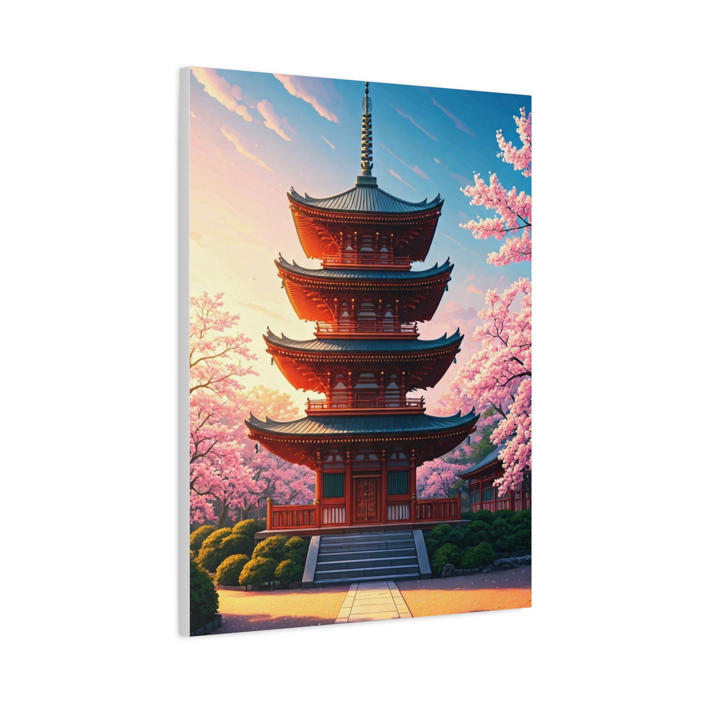 Traditional Pagoda Surrounded by Sakura Blossoms Wall Art & Canvas Prints