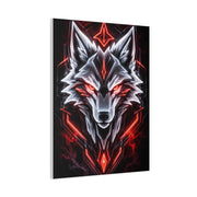 Futuristic Neon Wolf Emblem Geometric Wall Art & Canvas Print