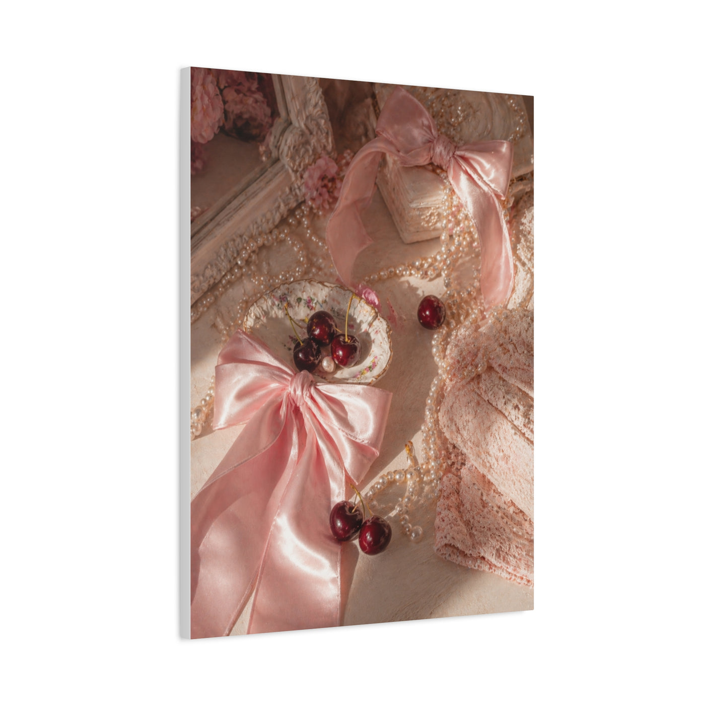 Coquette Satin Bow Still Life Wall Art & Canvas Print