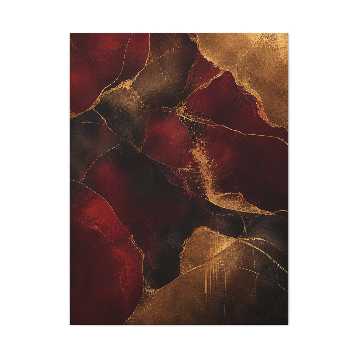 Oxblood and Gold Luxury Abstract Wall Art & Canvas Print