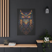 Jewel Feather Fractal Owl Wall Art & Canvas Print