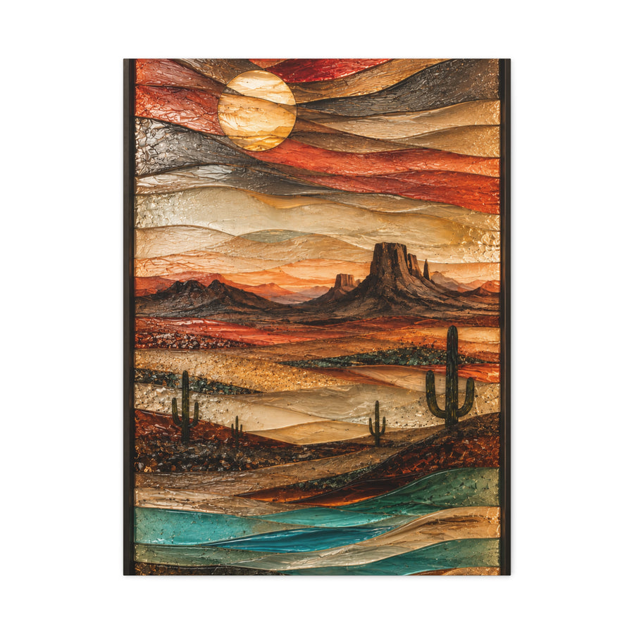 Fused Glass Desert Mirage Southwest Wall Art & Canvas Print