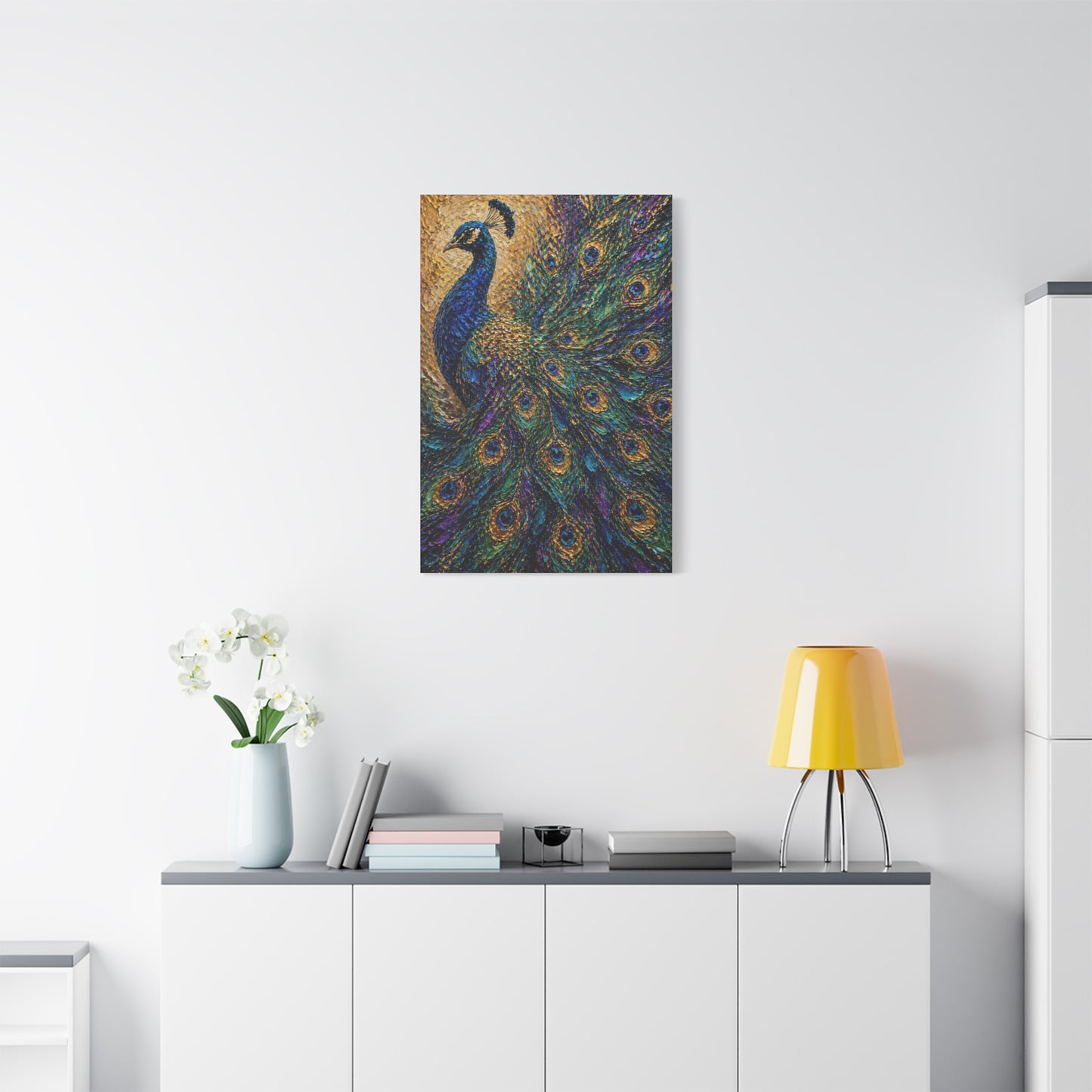 Impasto Jewel Peacock Expressionist Wall Art & Canvas Print
