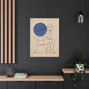 Modern Thinker Line Study Wall Art & Canvas Print