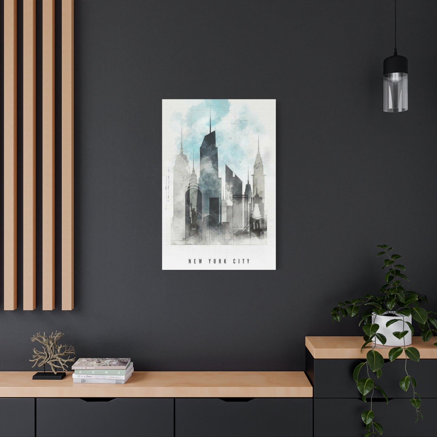 Manhattan City Skyline Painting NYC Skylines Wall Art & Canvas Prints