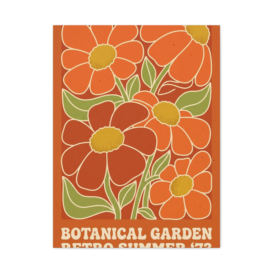 Retro Botanical Orange Flower Poster Wall Art & Canvas Print