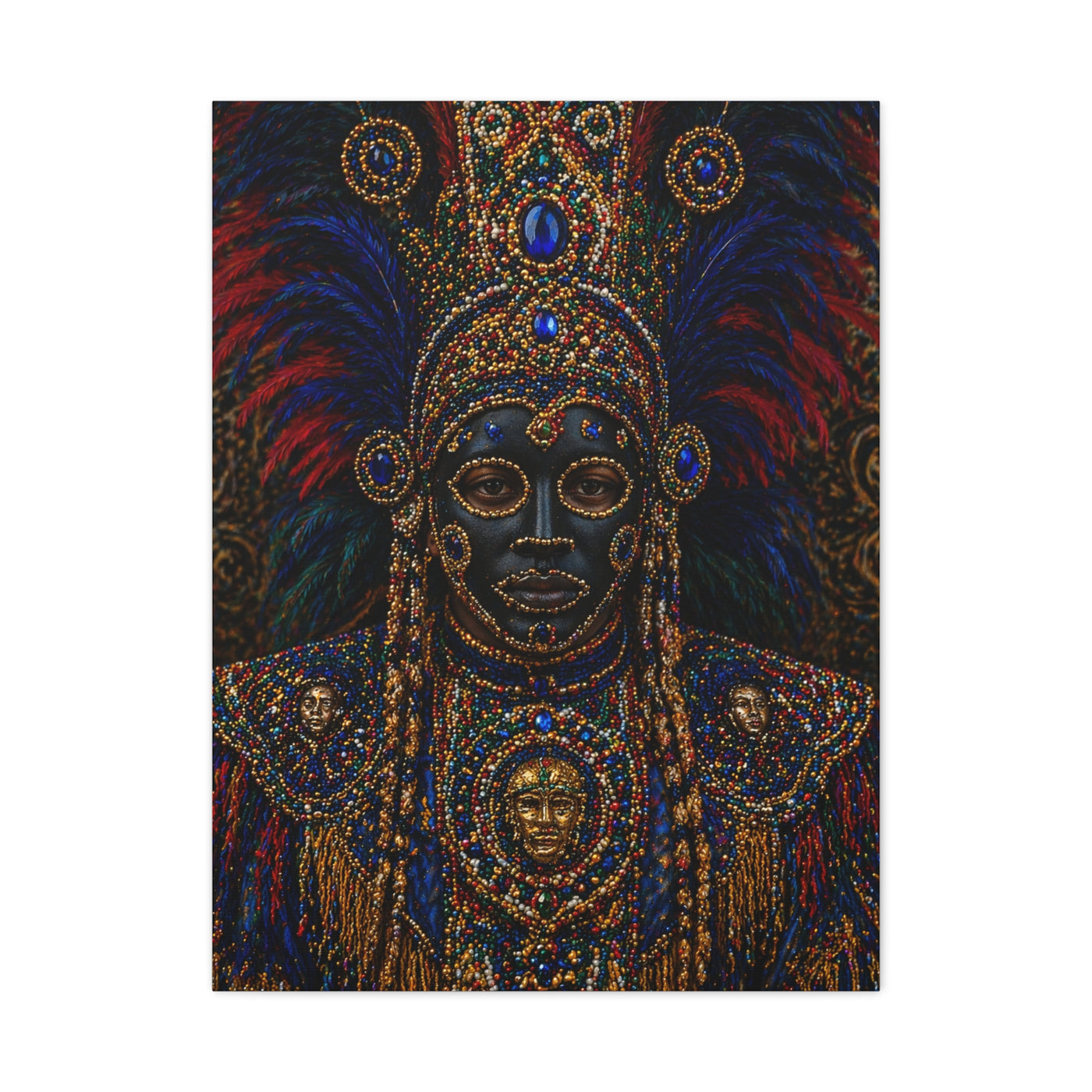 Black Masking Ceremonial Portrait Wall Art & Canvas Print