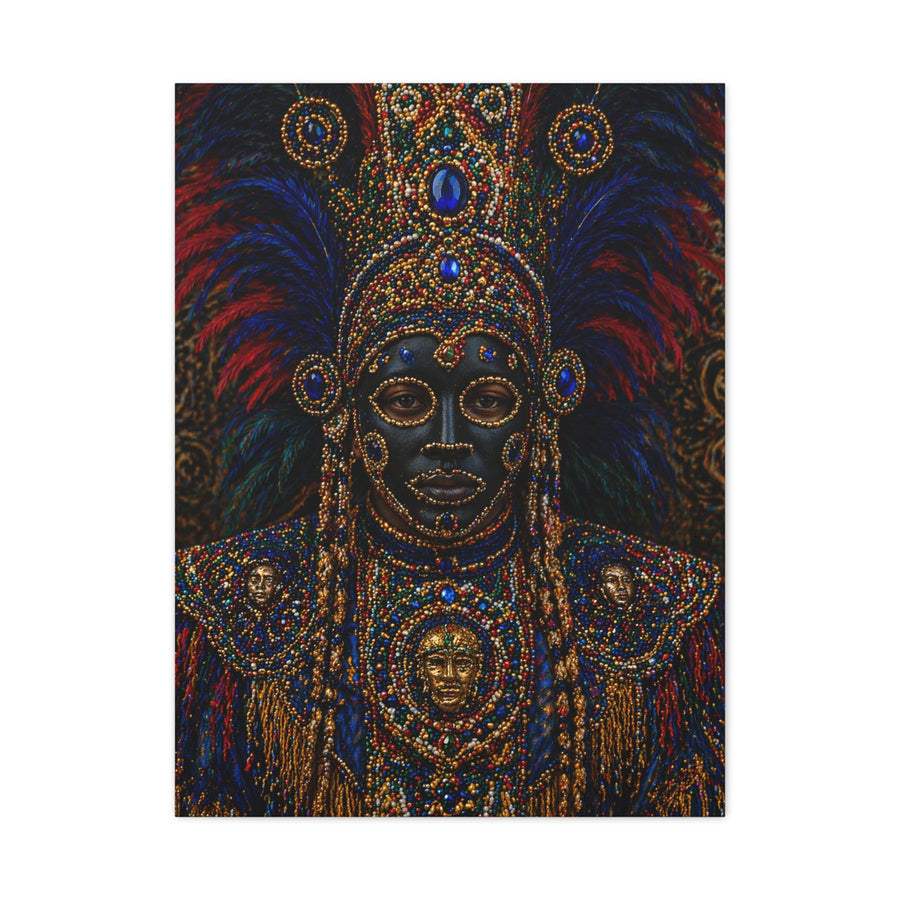Black Masking Ceremonial Portrait Wall Art & Canvas Print