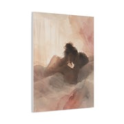 Blush Watercolor Lovers Close Embrace Wall Art & Canvas Print